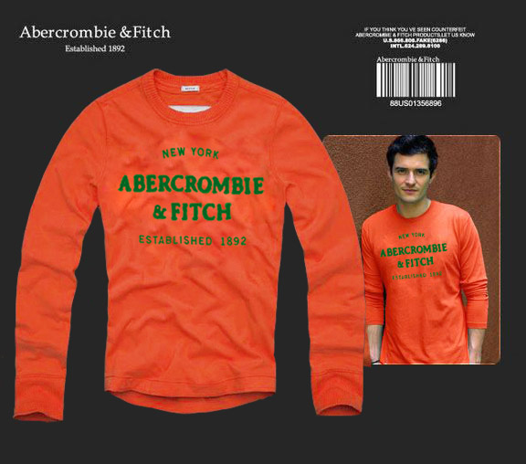 Abercrombie Fitch Hombres De Cuello Redondo Con Gente Fotos Largo Remera AF6083